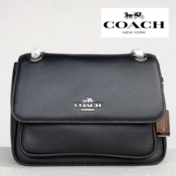 Pre-Owned COACH Klare Crossbody 25 w/Silver Chain in Black - Picture 4 of 15